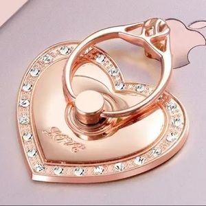 Rose gold Phone ring holder with rhinestones